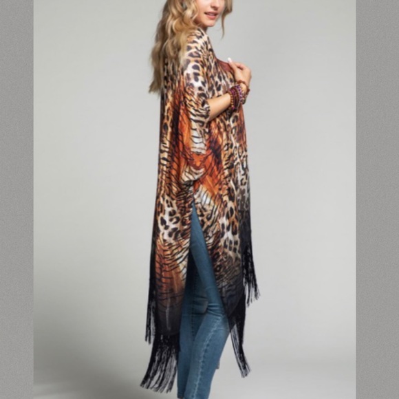 🔥Wild Thing Leopard Print Kimono Duster NWT - Picture 3 of 8